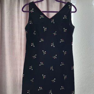 Amanda Smith Petite Embroidered Flower Dress Size 6P